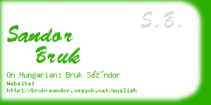 sandor bruk business card